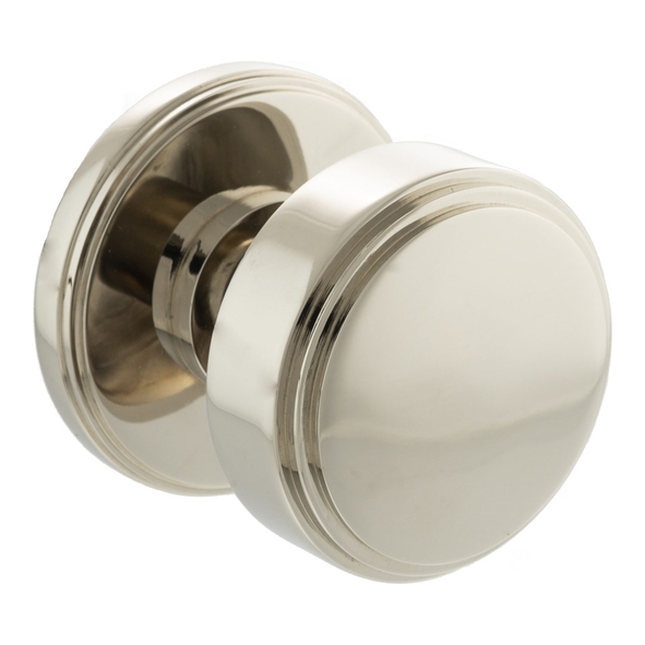 MH350SMKPN � Polished Nickel � Millhouse Brass Boulton Stepped Mortice Knobs on Concealed Fix Roses