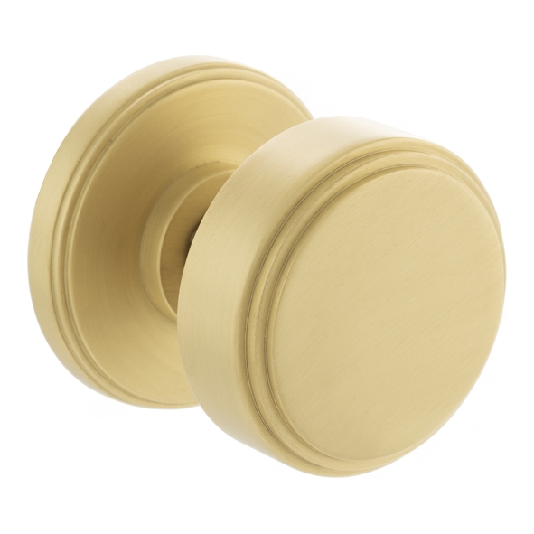 MH350SMKSB � Satin Brass � Millhouse Brass Boulton Stepped Mortice Knobs on Concealed Fix Roses