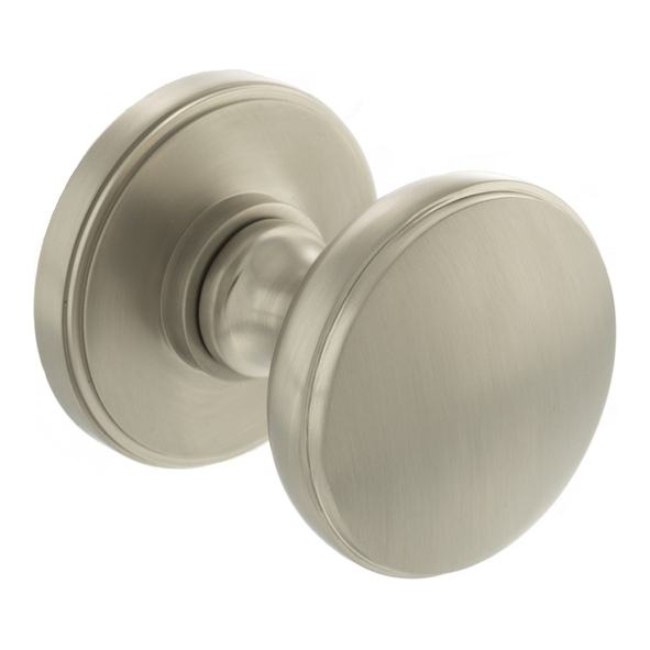 MH400DMKSN � Satin Nickel � Millhouse Brass Edison Domed Mortice Knobs on Concealed Fix Roses
