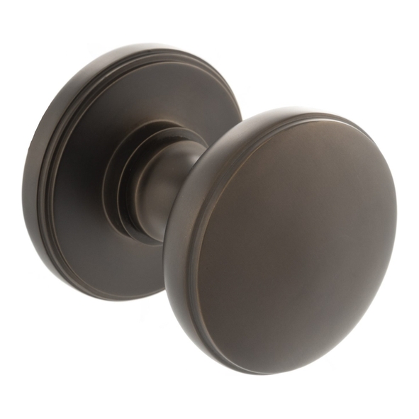 MH400DMKUDB � Urban Dark Bronze � Millhouse Brass Edison Domed Mortice Knobs on Concealed Fix Roses