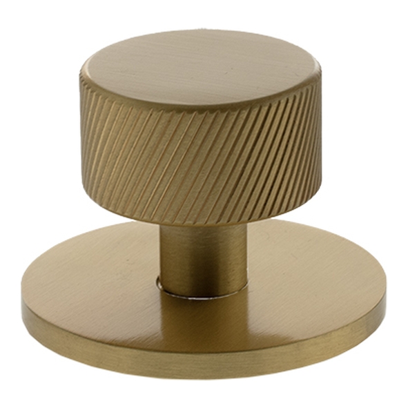 MHCSB1532SB � 32mm � Satin Brass � Millhouse Brass Paddington Spiral Round Cabinet Knob on Plate