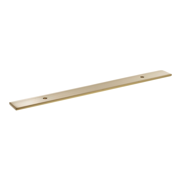MHCBW128SB  128mm c/c  Satin Brass  Millhouse Brass Long Wide Cabinet Handle Backplate