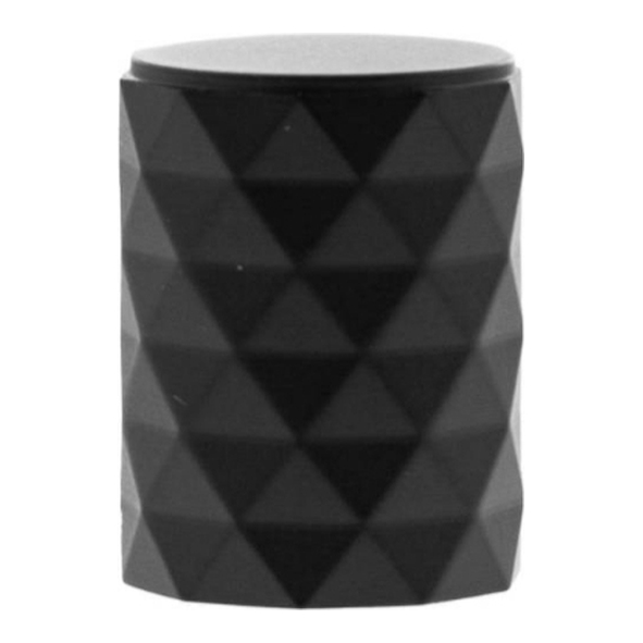 MHCD1420MB � 20mm � Matt Black � Millhouse Brass Chrysler Diamond Cylinder Cabinet Knob