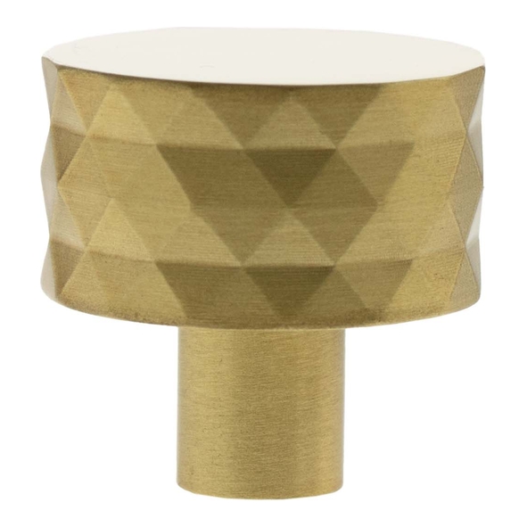 MHCD1530SB � 30mm � Satin Brass � Millhouse Brass Chrysler Diamond Round Cabinet Knob
