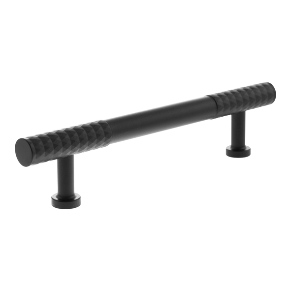 MHCD17128MB  128mm c/c  Matt Black  Millhouse Brass Chrysler Diamond T-Bar Cabinet Pull Handle
