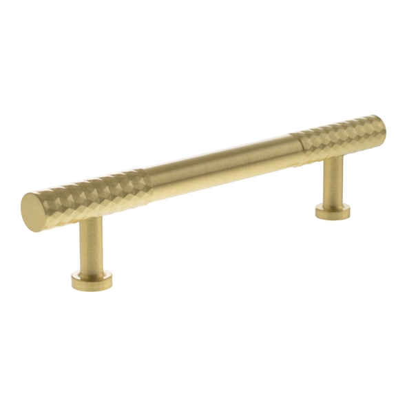 MHCD17128SB  128mm c/c  Satin Brass  Millhouse Brass Chrysler Diamond T-Bar Cabinet Pull Handle