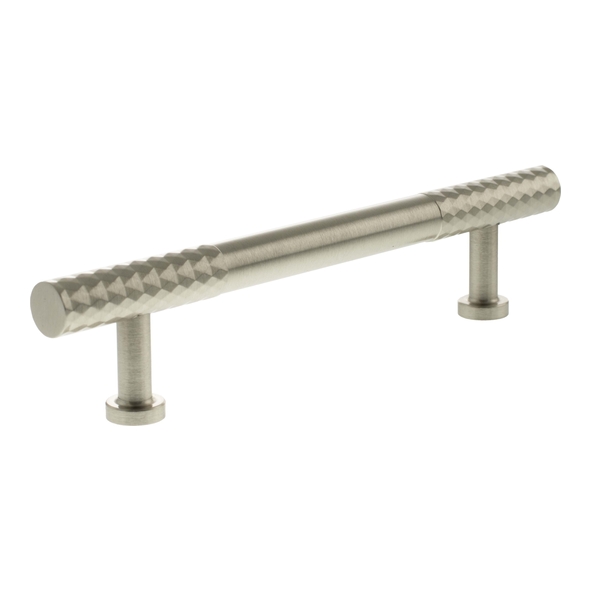 MHCD17128SN  128mm c/c  Satin Nickel  Millhouse Brass Chrysler Diamond T-Bar Cabinet Pull Handle