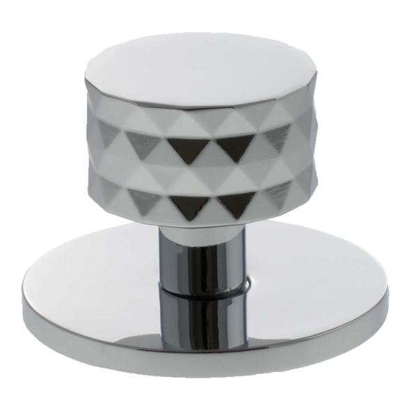 MHCDB1530PC � 30mm � Polished Chrome � Millhouse Brass Chrysler Diamond Round Cabinet Knob on Plate