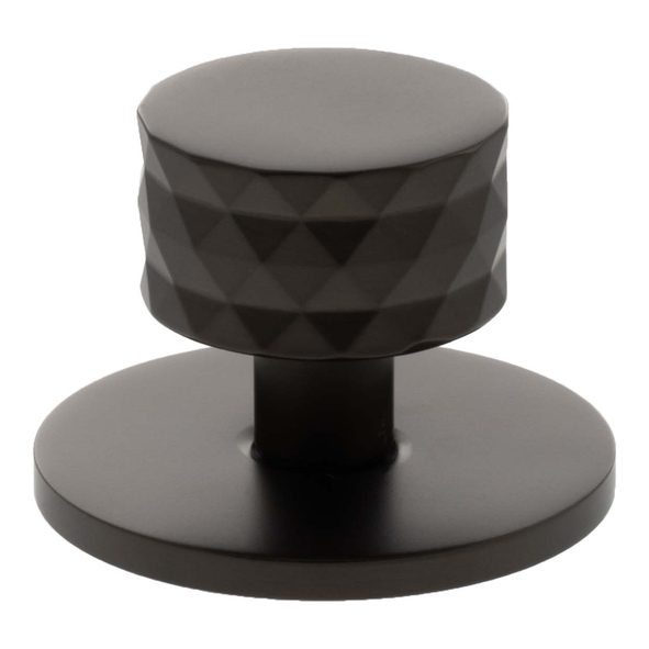 MHCDB1530UDB � 30mm � Urban Dark Bronze � Millhouse Brass Chrysler Diamond Round Cabinet Knob on Plate