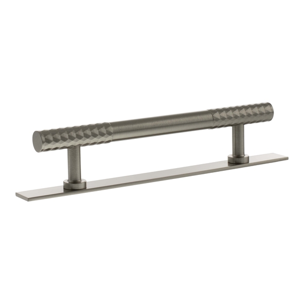 MHCDB17128SN  128mm c/c  Satin Nickel  Millhouse Brass Chrysler Diamond T-Bar Cabinet Pull Handle on Plate