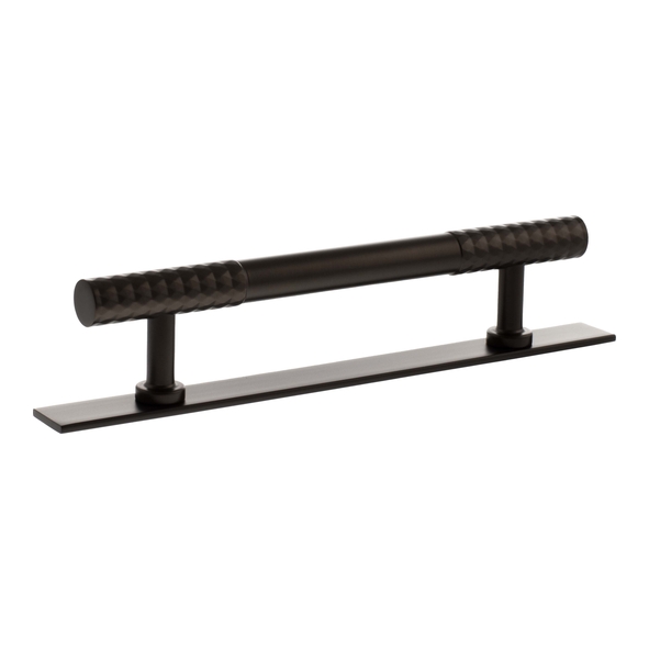 MHCDB17128UDB  128mm c/c  Urban Dark Bronze  Millhouse Brass Chrysler Diamond T-Bar Cabinet Pull Handle on Plate