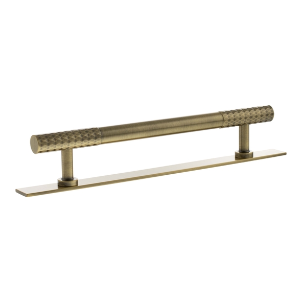 MHCDB17160AB  160mm c/c  Antique Brass  Millhouse Brass Chrysler Diamond T-Bar Cabinet Pull Handle on Plate