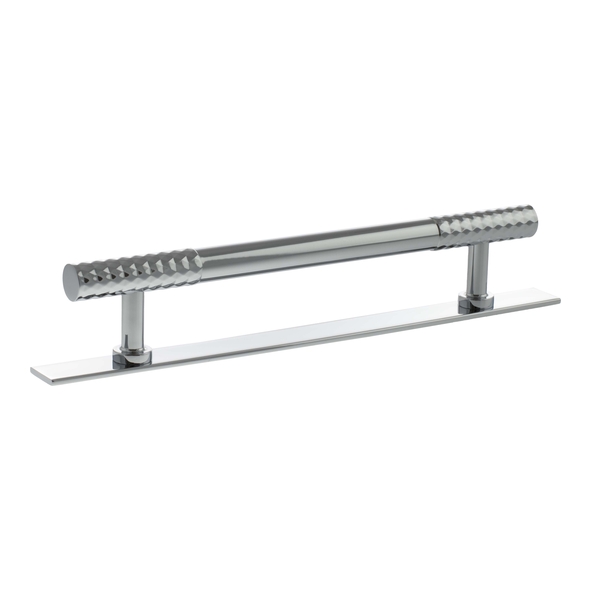 MHCDB17160PC  160mm c/c  Polished Chrome  Millhouse Brass Chrysler Diamond T-Bar Cabinet Pull Handle on Plate
