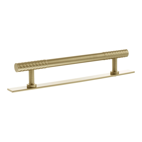 MHCDB17160SB  160mm c/c  Satin Brass  Millhouse Brass Chrysler Diamond T-Bar Cabinet Pull Handle on Plate