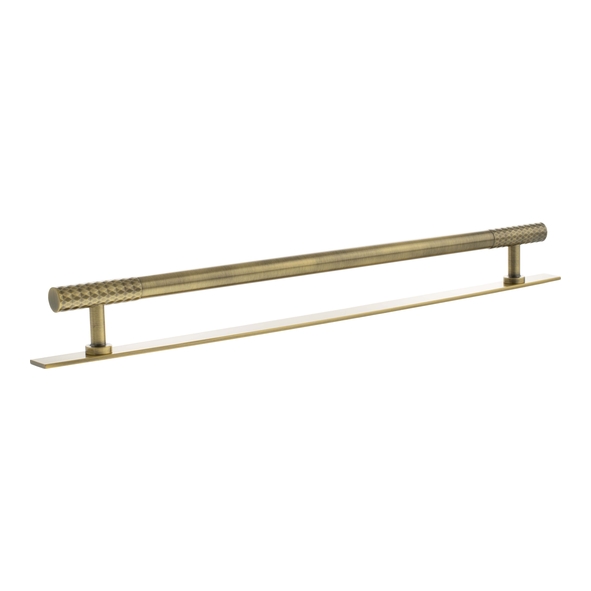 MHCDB17320AB  320mm c/c  Antique Brass  Millhouse Brass Chrysler Diamond T-Bar Cabinet Pull Handle on Plate