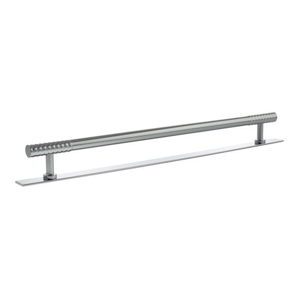 MHCDB17320PC  320mm c/c  Polished Chrome  Millhouse Brass Chrysler Diamond T-Bar Cabinet Pull Handle on Plate