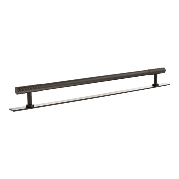MHCDB17320UDB  320mm c/c  Urban Dark Bronze  Millhouse Brass Chrysler Diamond T-Bar Cabinet Pull Handle on Plate