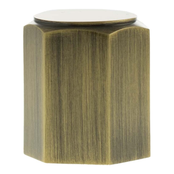 MHCH1420AB � 20mm � Antique Brass � Millhouse Brass Pennington Hex Cylinder Cabinet Knob