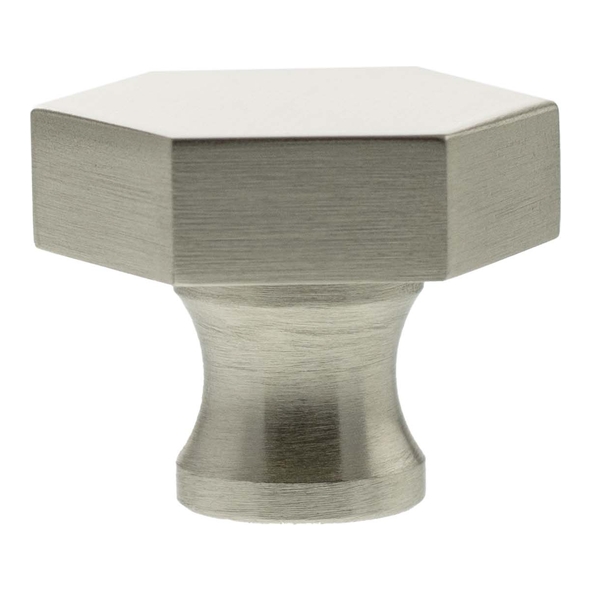 MHCH1532SN � 32mm � Satin Nickel � Millhouse Brass Pennington Hex Cabinet Knob
