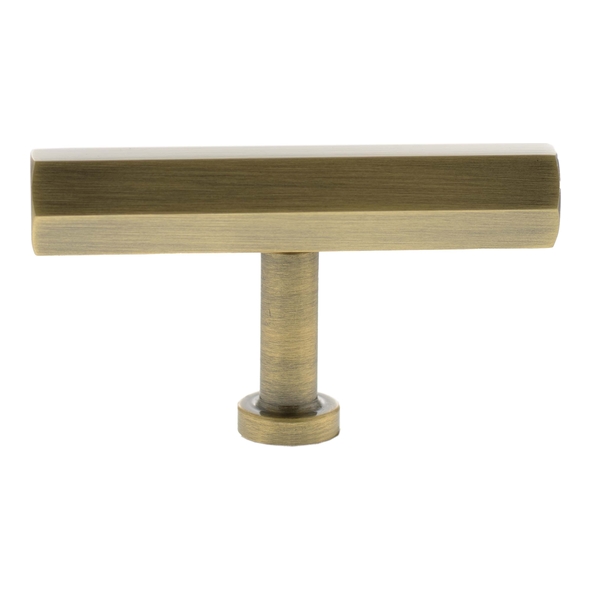 MHCH1675AB � 75mm � Antique Brass � Millhouse Brass Pennington Hex T-Bar Cabinet Knob