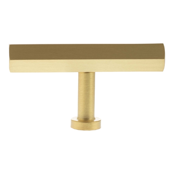MHCH1675SB � 75mm � Satin Brass � Millhouse Brass Pennington Hex T-Bar Cabinet Knob