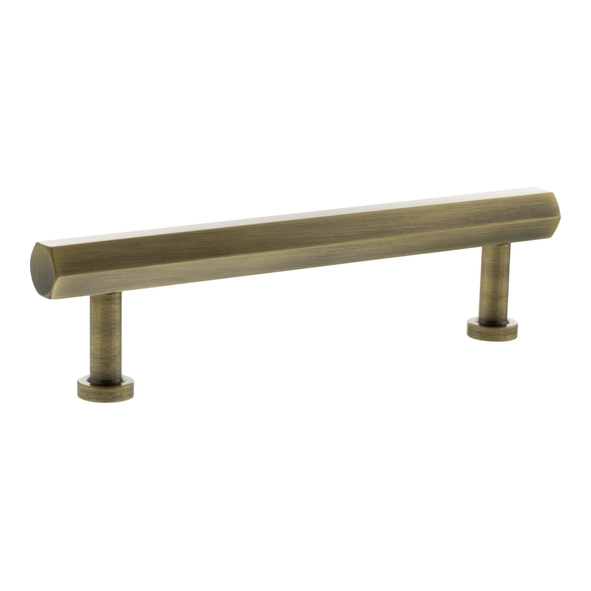 MHCH17128AB  128mm c/c  Antique Brass  Millhouse Brass Pennington Hex T-Bar Cabinet Pull Handle