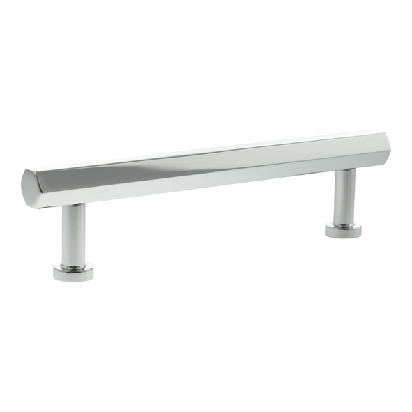 MHCH17128PC  128mm c/c  Polished Chrome  Millhouse Brass Pennington Hex T-Bar Cabinet Pull Handle