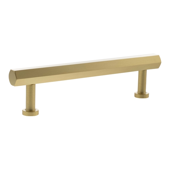 MHCH17128SB  128mm c/c  Satin Brass  Millhouse Brass Pennington Hex T-Bar Cabinet Pull Handle