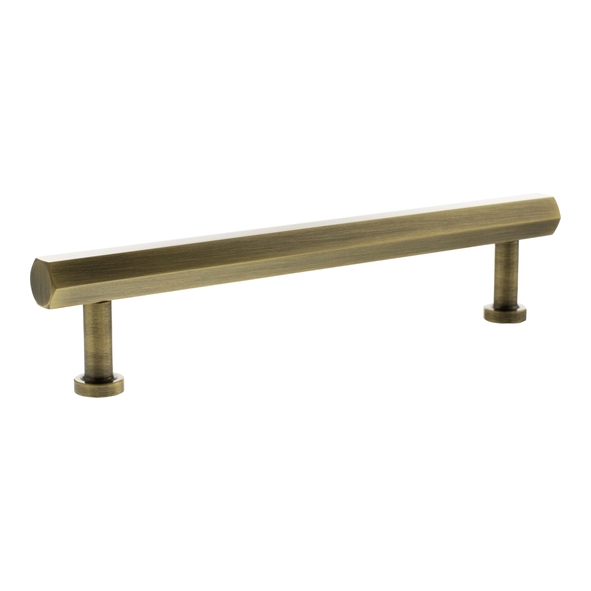 MHCH17160AB  160mm c/c  Antique Brass  Millhouse Brass Pennington Hex T-Bar Cabinet Pull Handle