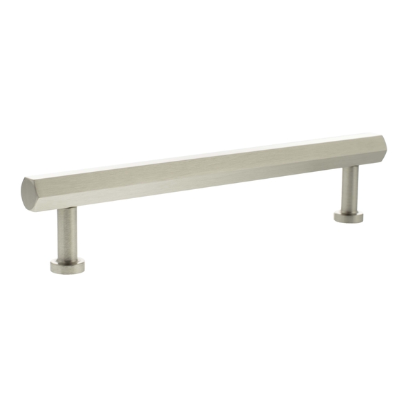 MHCH17160SN  160mm c/c  Satin Nickel  Millhouse Brass Pennington Hex T-Bar Cabinet Pull Handle
