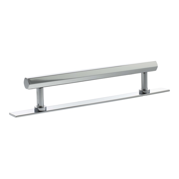 MHCHB17160PC  160mm c/c  Polished Chrome  Millhouse Brass Pennington Hex T-Bar Cabinet Pull Handle on Plate