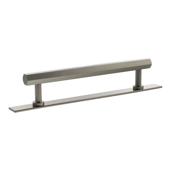 MHCHB17160SN  160mm c/c  Satin Nickel  Millhouse Brass Pennington Hex T-Bar Cabinet Pull Handle on Plate