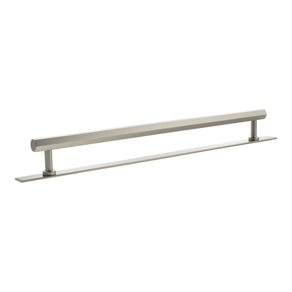 MHCHB17320SN  320mm c/c  Satin Nickel  Millhouse Brass Pennington Hex T-Bar Cabinet Pull Handle on Plate