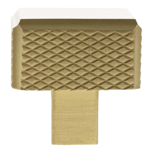 MHCK1230SB � 20mm � Satin Brass � Millhouse Brass Eiffel Knurled Square Cabinet Knob