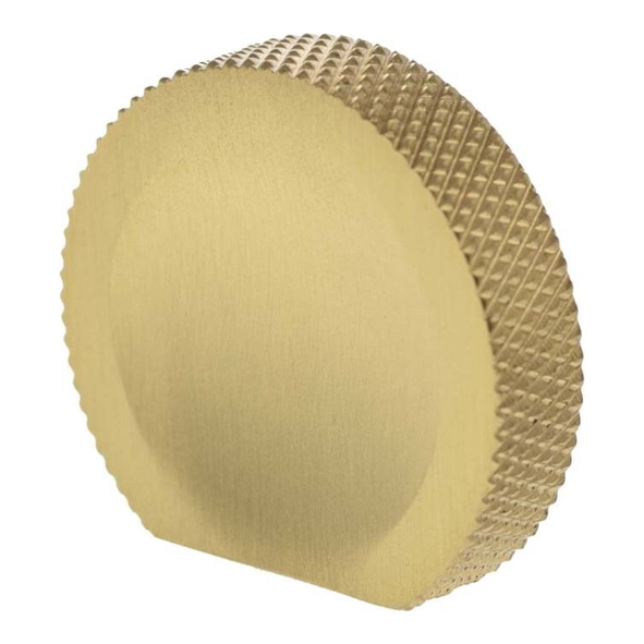 MHCK1338SB � 38mm � Satin Brass � Millhouse Brass Eiffel Knurled Finger Pull Cabinet Knob