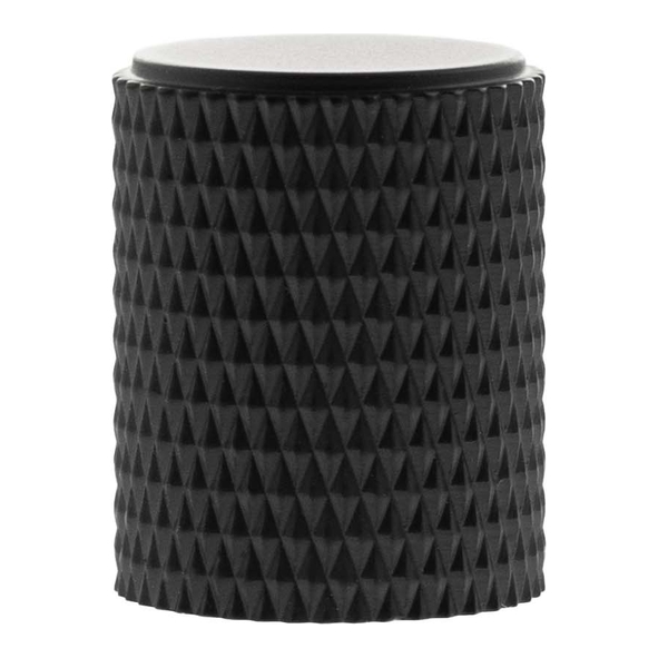MHCK1420MB � 20mm � Matt Black � Millhouse Brass Eiffel Knurled Cylinder Cabinet Knob