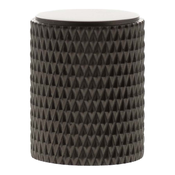 MHCK1420UDB � 20mm � Urban Dark Bronze � Millhouse Brass Eiffel Knurled Cylinder Cabinet Knob