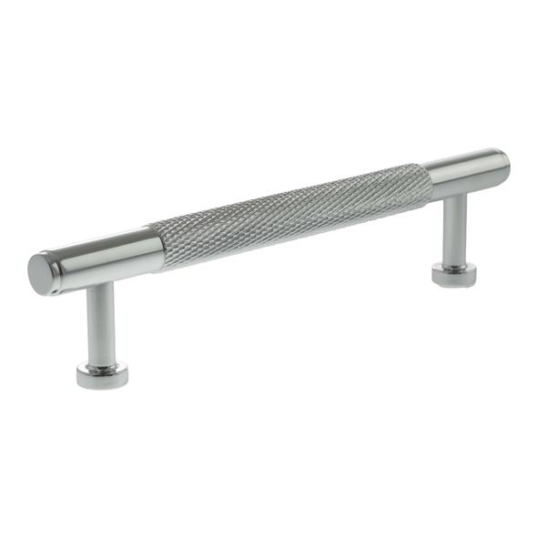MHCK17128PC  128mm c/c  Polished Chrome  Millhouse Brass Eiffel Knurled T-Bar Cabinet Pull Handle