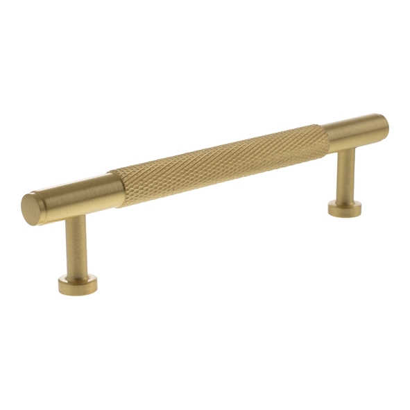 MHCK17128SB  128mm c/c  Satin Brass  Millhouse Brass Eiffel Knurled T-Bar Cabinet Pull Handle