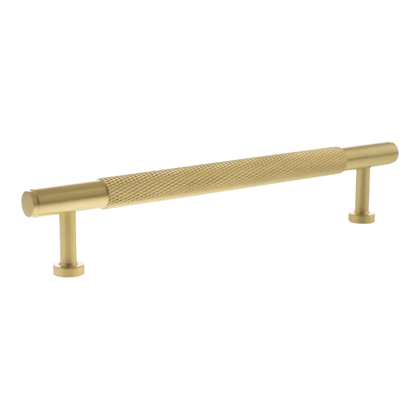 MHCK17160SB  160mm c/c  Satin Brass  Millhouse Brass Eiffel Knurled T-Bar Cabinet Pull Handle