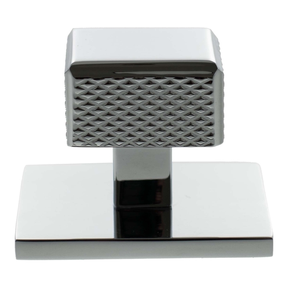 MHCKB1230PC � 20mm � Polished Chrome � Millhouse Brass Eiffel Knurled Square Cabinet Knob on Plate