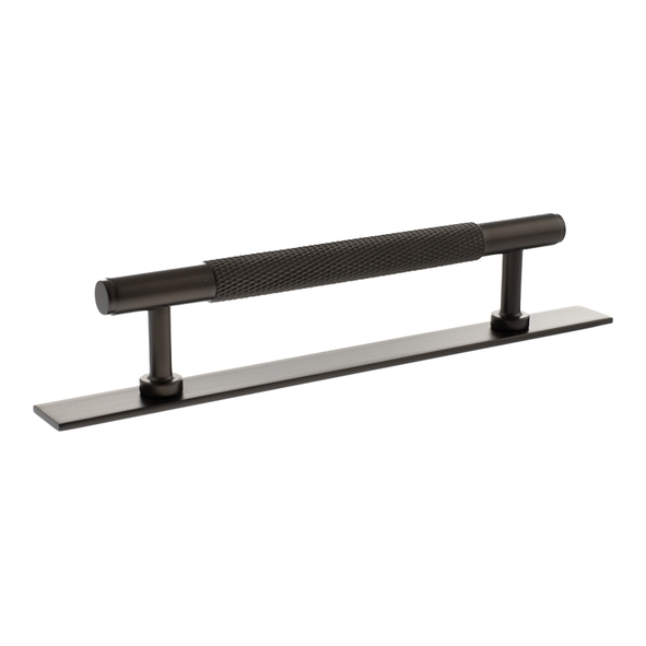 MHCKB17128UDB  160mm c/c  Urban Dark Bronze  Millhouse Brass Eiffel Knurled T-Bar Cabinet Pull Handle on Plate