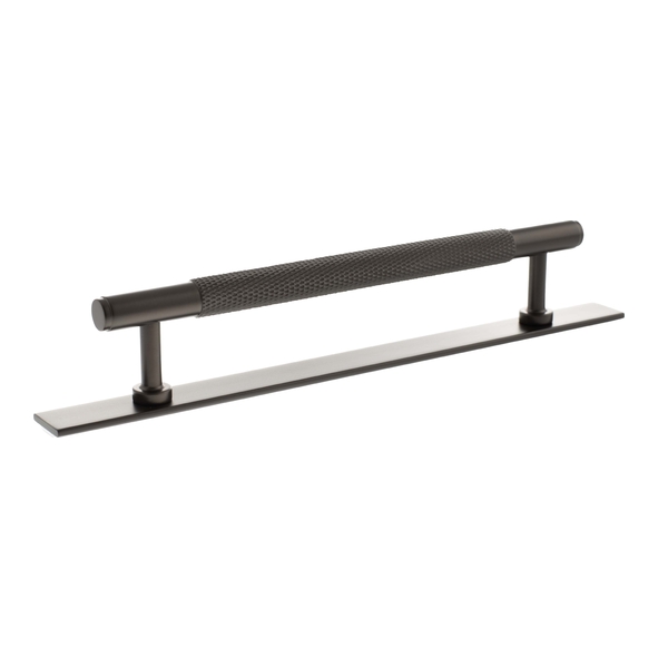 MHCKB17160UDB  320mm c/c  Urban Dark Bronze  Millhouse Brass Eiffel Knurled T-Bar Cabinet Pull Handle on Plate
