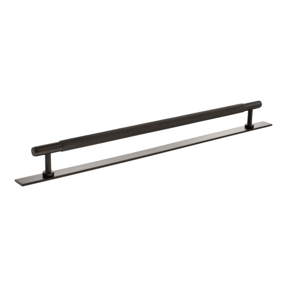 MHCKB17320UDB  320mm c/c  Urban Dark Bronze  Millhouse Brass Eiffel Knurled T-Bar Cabinet Pull Handle on Plate