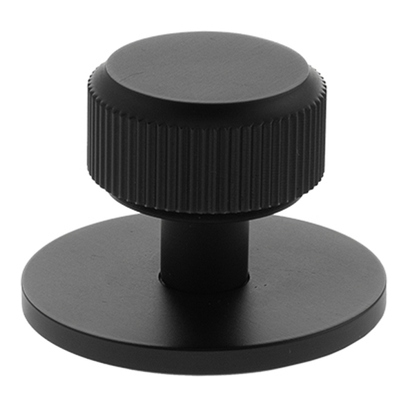 MHCLB1532MB � 32mm � Matt Black � Millhouse Brass Battersea Linear Round Cabinet Knob on Plate