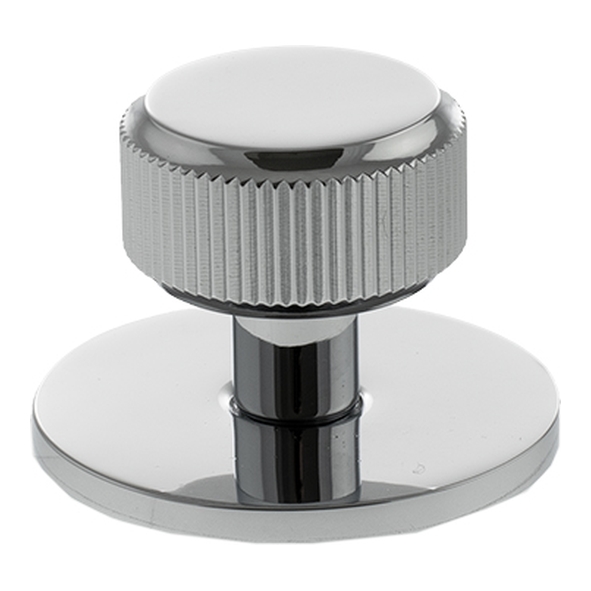 MHCLB1532PC � 32mm � Polished Chrome � Millhouse Brass Battersea Linear Round Cabinet Knob on Plate