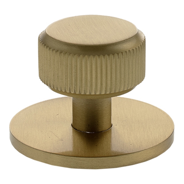 MHCLB1532SB � 32mm � Satin Brass � Millhouse Brass Battersea Linear Round Cabinet Knob on Plate