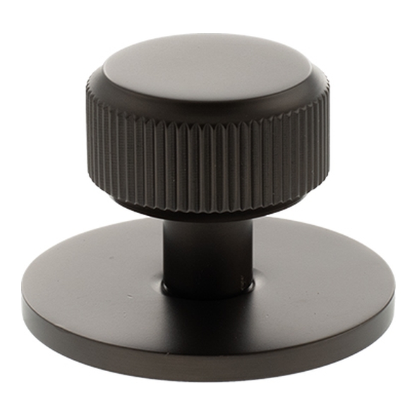 MHCLB1532UDB � 32mm � Urban Dark Bronze � Millhouse Brass Battersea Linear Round Cabinet Knob on Plate