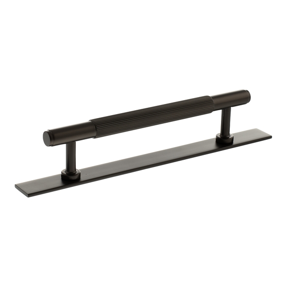 MHCLB17128UDB  128mm c/c  Urban Dark Bronze  Millhouse Brass Battersea Linear T-Bar Cabinet Pull Handle on Plate