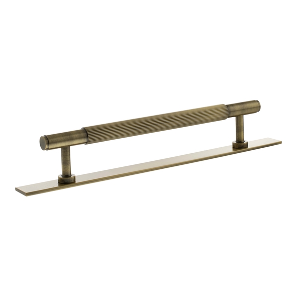 MHCLB17160AB � 160mm c/c � Antique Brass � Millhouse Brass Battersea Linear T-Bar Cabinet Pull Handle on Plate